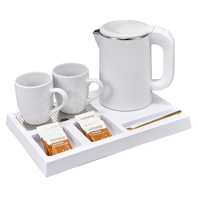 H59556a6b8b17445b8231a3fce88289b7f.webp Hotel Electric Kettle Tray Set Home Appliances Electric Tea Kettle Set 0.6 L Electric Tea Kettle Set With Tray - Image 1